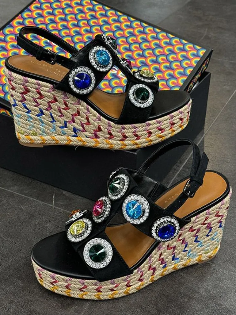 Kurt Geiger - Octavia Espadrille Wedge - Zwart