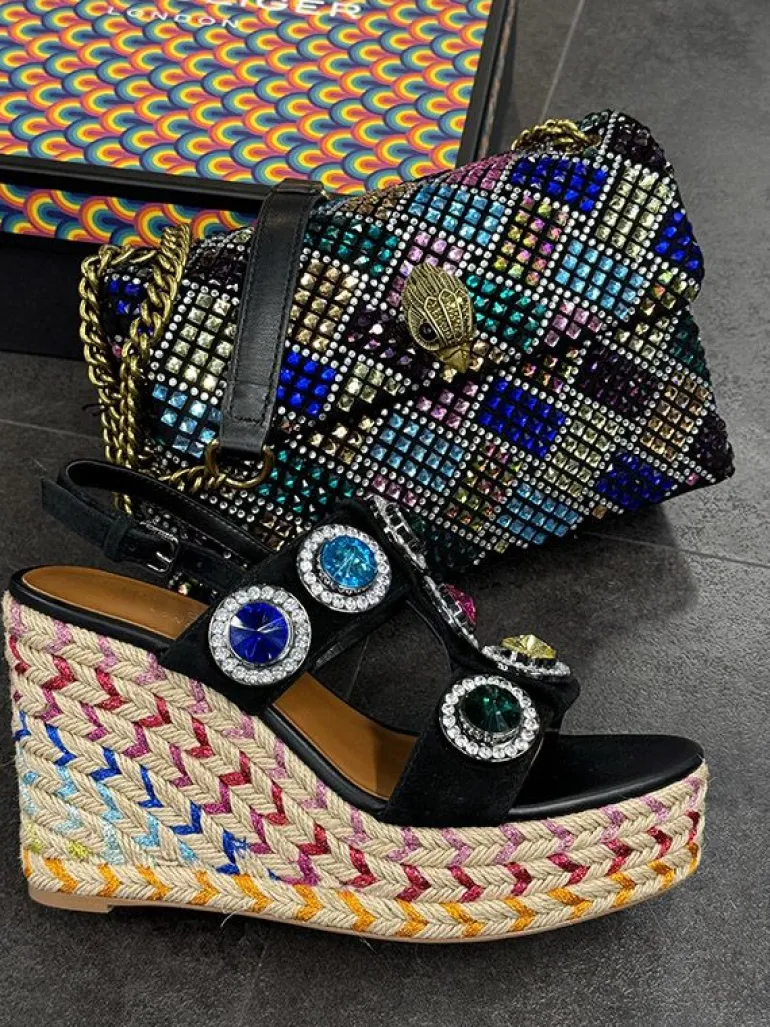Kurt Geiger - Octavia Espadrille Wedge - Zwart