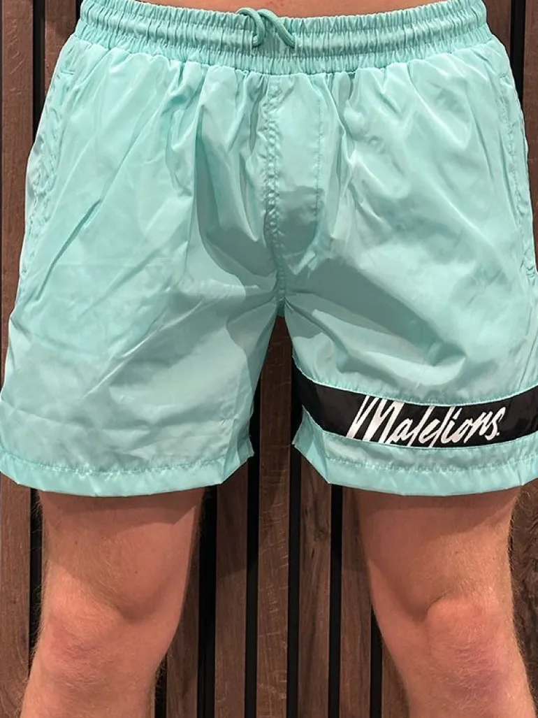 Malelions - Men Caption Swim Shorts - Blauw