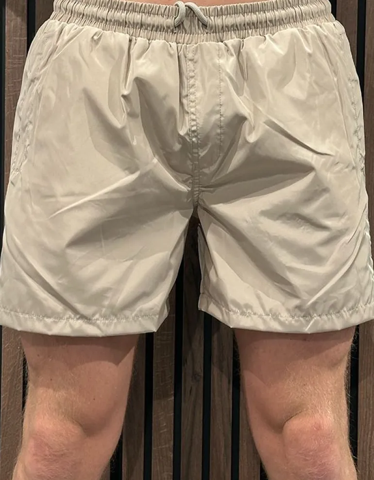 Malelions - Men Split Swim Shorts - Beige