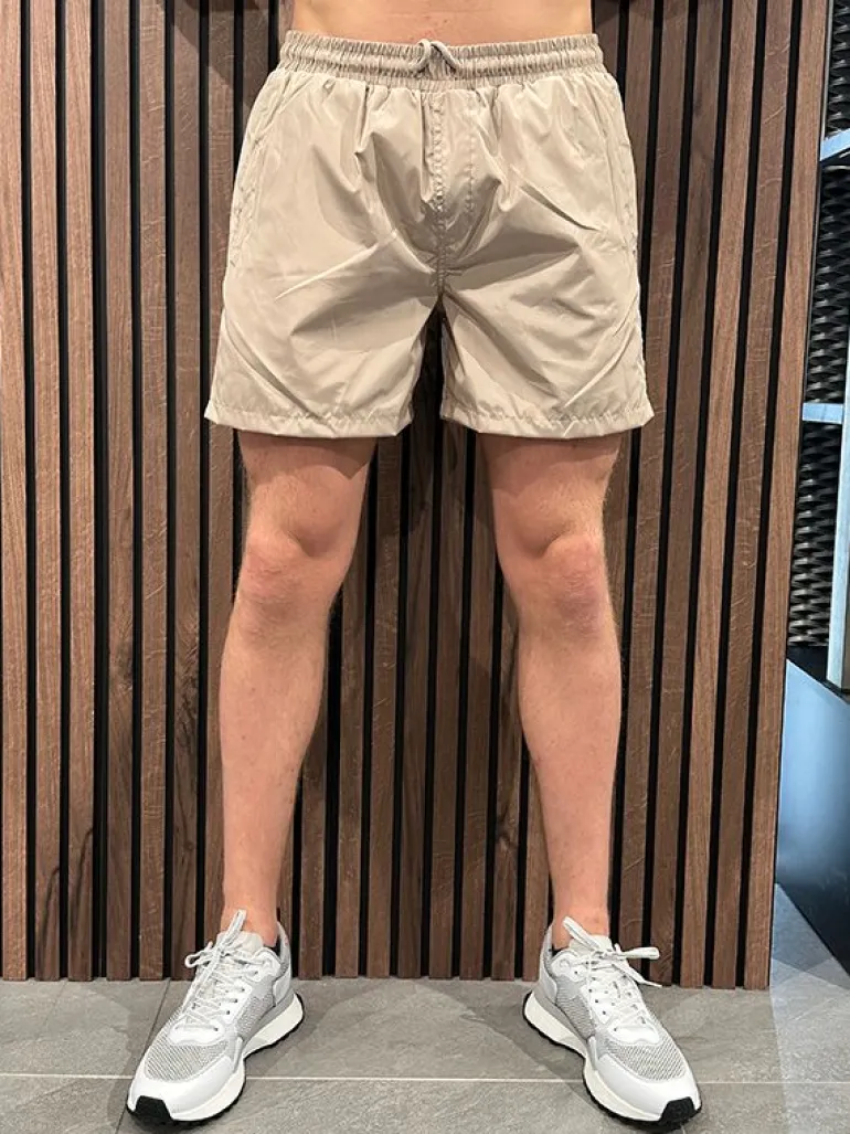 Malelions - Men Split Swim Shorts - Beige
