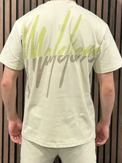 Malelions - Men Split T-shirt - Beige