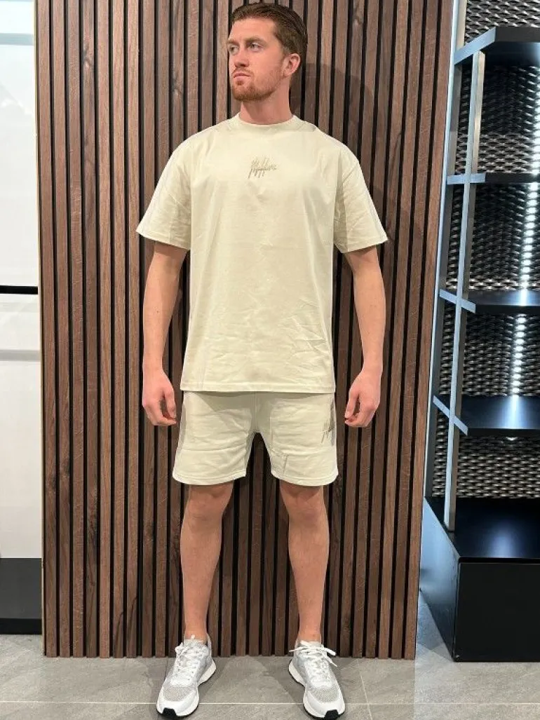 Malelions - Men Split T-shirt - Beige