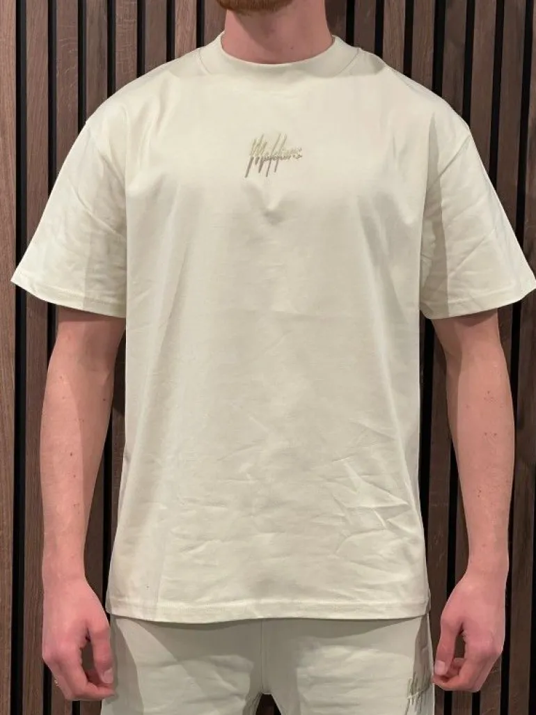 Malelions - Men Split T-shirt - Beige