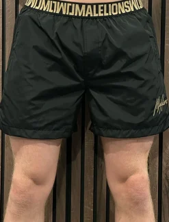 Malelions - Men Venetian Swim Shorts - Zwart