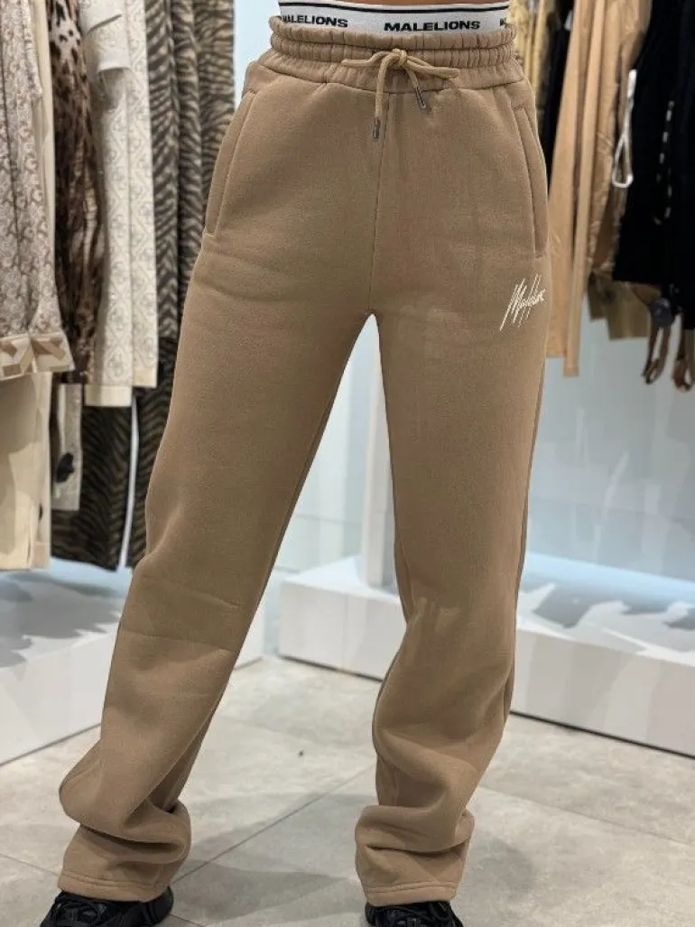 Malelions - Woman Straight Leg Sweatpants - Beige