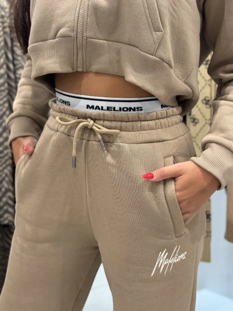 Malelions - Woman Straight Leg Sweatpants - Beige