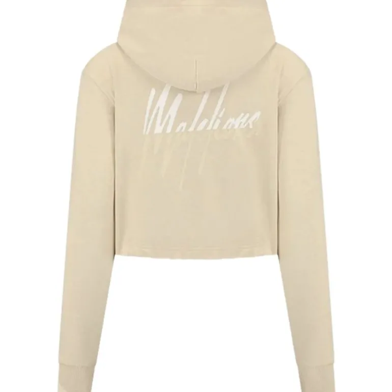 Malelions - Women Kiki Crop Hoodie - Beige