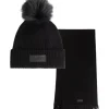 Malelions - Women Knitted Beanie Scarf Set - Zwart