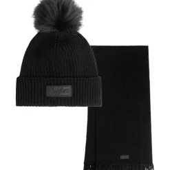 Malelions - Women Knitted Beanie Scarf Set - Zwart