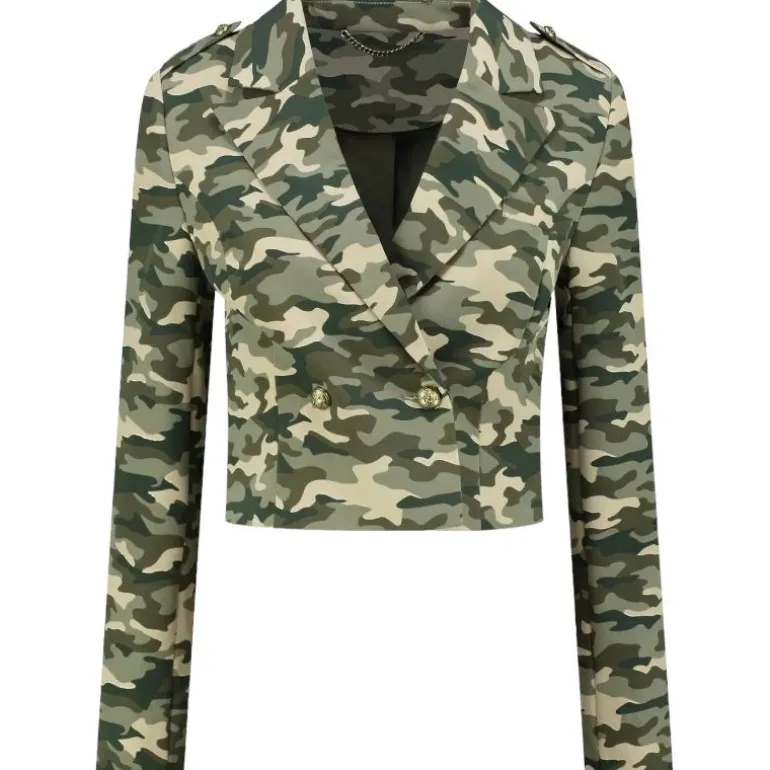 Nikkie - Asti Short Camo Blazer - Groen