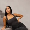 Unique The Label - Noelle Square Neck Top - Grijs